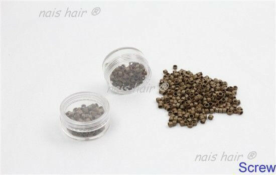 anillas microrings para extensiones color marrón