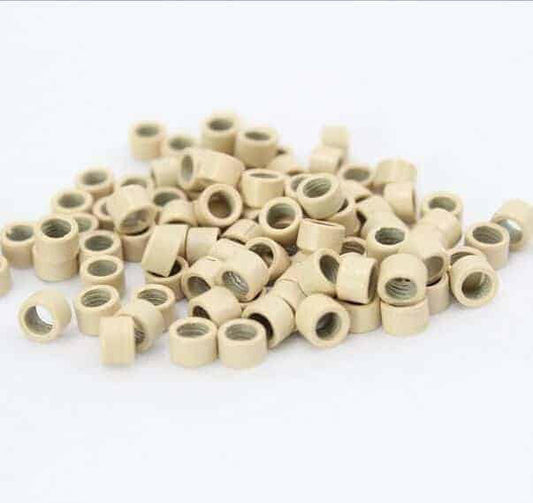 anillas microrings para extensiones color rubio con rosca