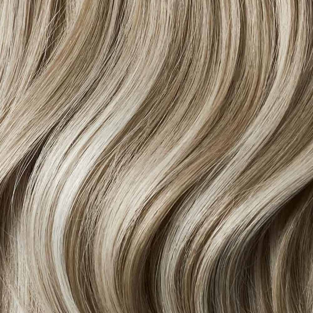 color rubio con rubio platino extensiones adhesivas invisibles 4k de cabello injertado imitando la piel del cuero cabelludo