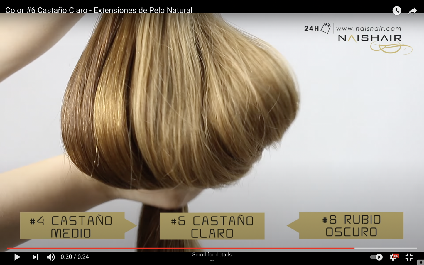 Extensiones de Clip Color #6 Castaño 50cm - 70g - LOW COST - Nais Hair Extensiones