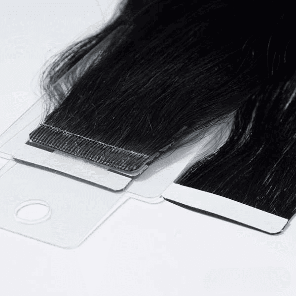 color negro azabache extensiones adhesivas de calidad premium con puntas llenas