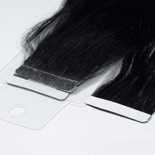 color negro azabache extensiones adhesivas de calidad premium con puntas llenas