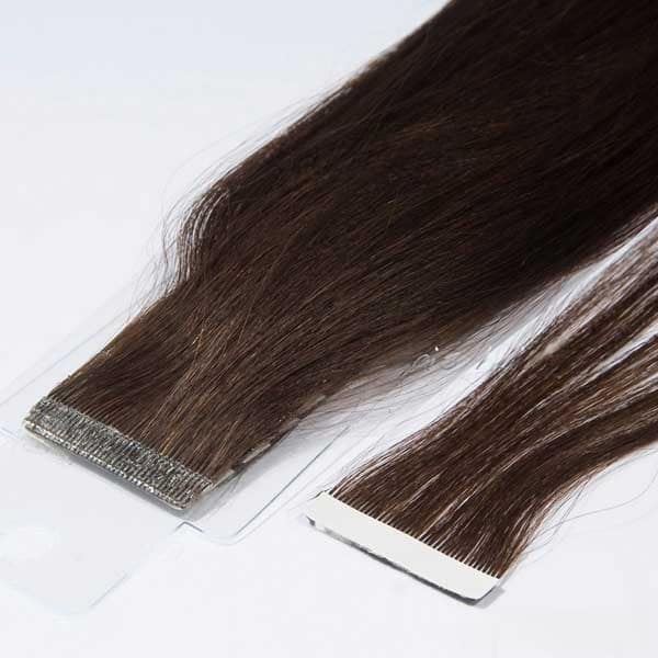 color castaño oscuro extensiones adhesivas de calidad premium con puntas llenas