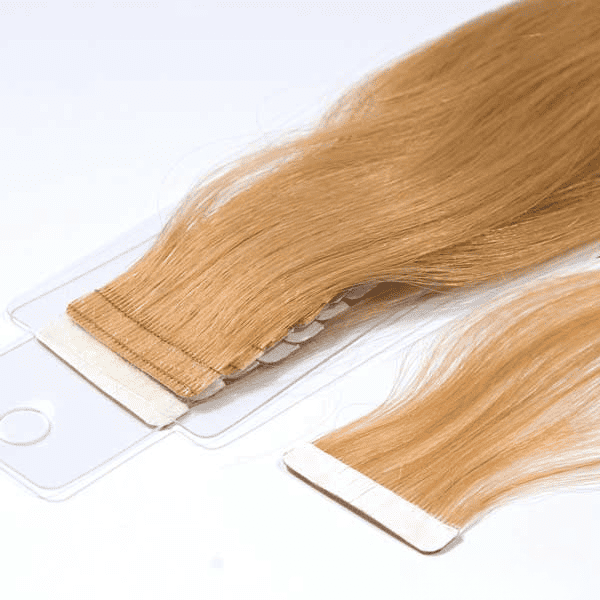 color rubio dorado extensiones adhesivas de calidad premium con puntas llenas