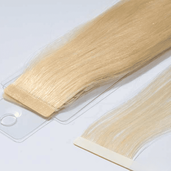 color rubio platino extensiones adhesivas de calidad premium con puntas llenas