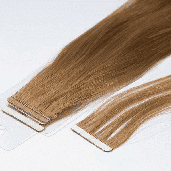 color rubio oscuro extensiones adhesivas de calidad premium con puntas llenas