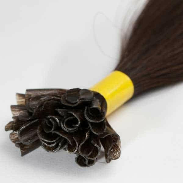 color castaño oscuro extensiones queratina de calidad premium con puntas llenas