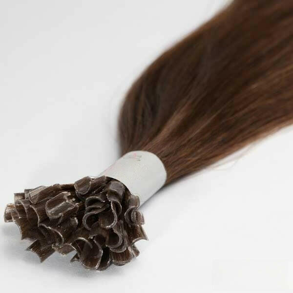 color castaño medio extensiones queratina de calidad premium con puntas llenas