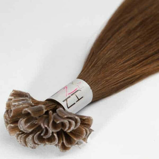 color castaño oscuro extensiones queratina de calidad premium con puntas llenas