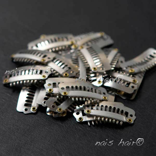 peinetas clips para extensiones color acero