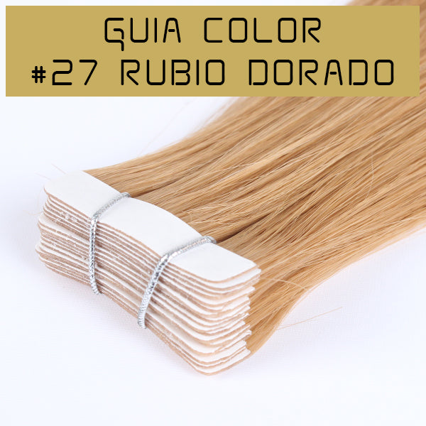 guia de color rubio dorado extensiones adhesivas de calidad premium con puntas llenas