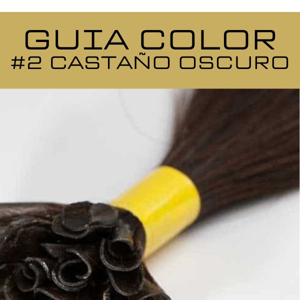 guia de color castaño oscuro extensiones queratina de calidad premium con puntas llenas