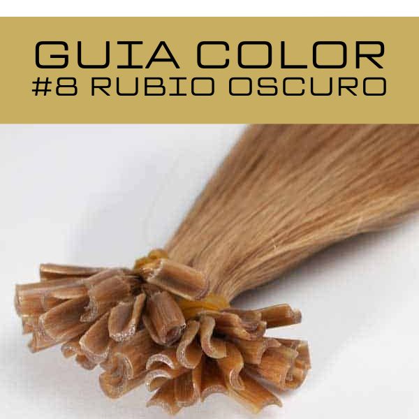 guia de color rubio oscuro extensiones queratina de calidad premium con puntas llenas