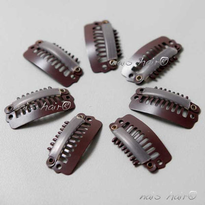 peinetas clips para extensiones color marrón